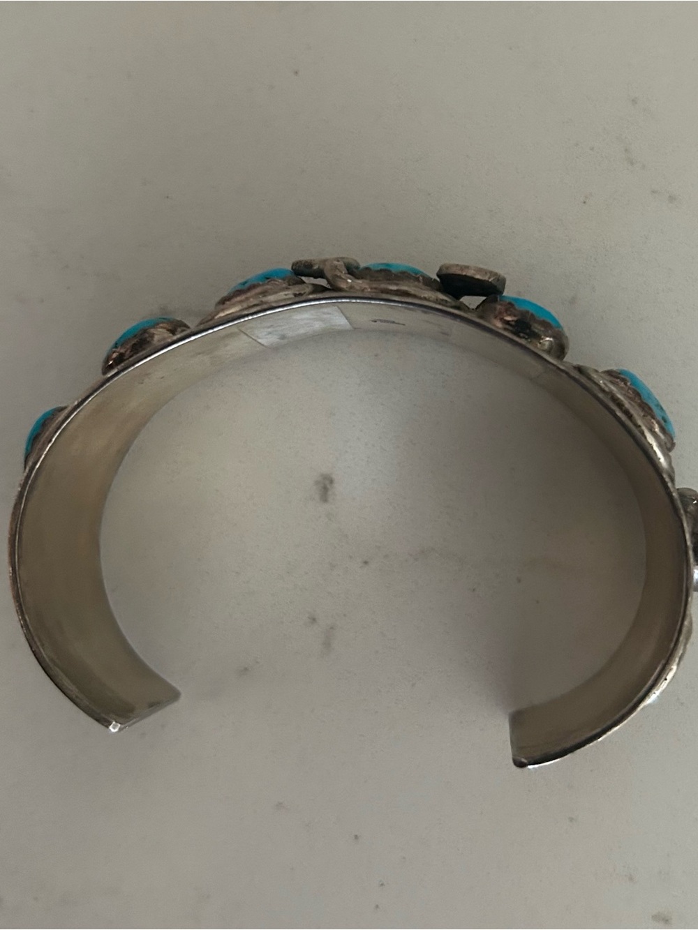 Effie C. Zuni Sterling Silver Turquoise Snake Cuff Bracelet - Picture 3 of 7